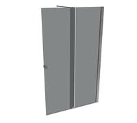 Puerta corredera HÜPPE Xtensa pure Walk-In una sola pieza, con segmento fijo, anchura:120cm, tope derecho, travesaño, XT0203069368, Cabinas de ducha: Color del perfil plata alto brillo Vidrio ESG gris