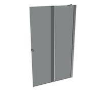 Puerta corredera HÜPPE Xtensa pure Walk-In una sola pieza, con segmento fijo, anchura:120cm, tope derecho, barra de estabilización, XT0223069301, Cabinas de ducha: Color del perfil plata alto brillo V