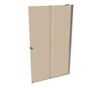 Puerta corredera HÜPPE Xtensa pure Walk-In una sola pieza, con segmento fijo, anchura:120cm, tope derecho, barra de estabilización, XT0223069378, Cabinas de ducha: Perfil color plata alto brillo Vidri