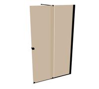 Puerta corredera HÜPPE Xtensa pure Walk-In una sola pieza, con segmento fijo, anchura:120cm, tope derecho, travesaño, XT0203123378, Cabinas de ducha: Color del perfil Black Edition Cristal ESG Bronce 