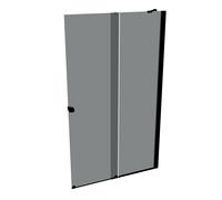 Puerta corredera HÜPPE Xtensa pure Walk-In una sola pieza, con segmento fijo, anchura:120cm, tope derecho, barra de estabilización, XT0223123301, Cabinas de ducha: Color del perfil Negro Edición Crist