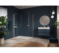 Puerta corredera HÜPPE Xtensa pure Walk-In una sola pieza, con segmento fijo, anchura:120cm, tope izquierdo, barra de estabilización, XT0123182368, Cabinas de ducha: Color del perfil White Edition Vid