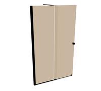 Puerta corredera HÜPPE Xtensa pure Walk-In una sola pieza, con segmento fijo, anchura:120cm, tope izquierdo, travesaño, XT0103123341, Cabinas de ducha: Color del perfil Negro Edición Cristal ESG Bronc