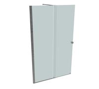 Puerta corredera HÜPPE Xtensa pure Walk-In una sola pieza, con segmento fijo, anchura:120cm, tope izquierdo, travesaño, XT0103069347, Cabinas de ducha: Perfil color plata alto brillo Cristal ESG Arena