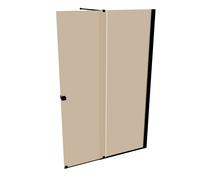 Puerta corredera HÜPPE Xtensa pure Walk-In una sola pieza, con segmento fijo, anchura:140cm, tope derecho, travesaño, XT0205123378, Cabinas de ducha: Color del perfil Black Edition Cristal ESG Bronce 