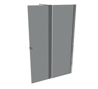 Puerta corredera HÜPPE Xtensa pure Walk-In una sola pieza, con segmento fijo, anchura:140cm, tope derecho, travesaño, XT0205069368, Cabinas de ducha: Color del perfil plata alto brillo Vidrio ESG gris