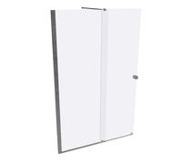 Puerta corredera HÜPPE Xtensa pure Walk-In una sola pieza, con segmento fijo, anchura:140cm, tope izquierdo, travesaño, XT0105069322, Cabinas de ducha: Color de perfil plata alto brillo ESG clear con