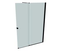 Puerta corredera HÜPPE Xtensa pure Walk-In una sola pieza, con segmento fijo, anchura:160cm, tope derecho, travesaño, XT0207123348, Cabinas de ducha: Color del perfil Negro Edición Vidrio ESG Arena Pl