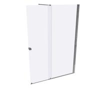 Puerta corredera HÜPPE Xtensa pure Walk-In una sola pieza, con segmento fijo, anchura:160cm, tope derecho, travesaño, XT0207069321, Cabinas de ducha: Color de perfil plata cristal de alto brillo ESG c