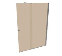 Puerta corredera HÜPPE Xtensa pure Walk-In una sola pieza, con segmento fijo, anchura:160cm, tope derecho, travesaño, XT0207069378, Cabinas de ducha: Perfil color plata alto brillo Vidrio ESG bronce c