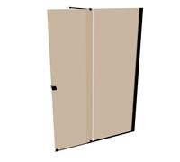Puerta corredera HÜPPE Xtensa pure Walk-In una sola pieza, con segmento fijo, anchura:160cm, tope derecho, travesaño, XT0207123378, Cabinas de ducha: Color del perfil Black Edition Cristal ESG Bronce 