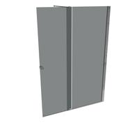 Puerta corredera HÜPPE Xtensa pure Walk-In una sola pieza, con segmento fijo, anchura:160cm, tope derecho, travesaño, XT0207069301, Cabinas de ducha: Color del perfil plata alto brillo Vidrio ESG gris