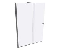 Puerta corredera HÜPPE Xtensa pure Walk-In una sola pieza, con segmento fijo, anchura:160cm, tope izquierdo, travesaño, XT0107069322, Cabinas de ducha: Color de perfil plata alto brillo ESG clear con