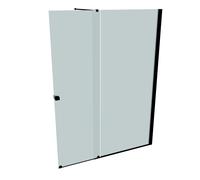 Puerta corredera HÜPPE Xtensa pure Walk-In una sola pieza, con segmento fijo, anchura:180cm, tope derecho, travesaño, XT0209123347, Cabinas de ducha: Color del perfil Negro Edición Cristal ESG Arena P
