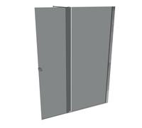 Puerta corredera HÜPPE Xtensa pure Walk-In una sola pieza, con segmento fijo, anchura:180cm, tope derecho, travesaño, XT0209069368, Cabinas de ducha: Color del perfil plata alto brillo Vidrio ESG gris