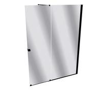 Puerta corredera HÜPPE Xtensa pure Walk-In una sola pieza, con segmento fijo, anchura:180cm, tope derecho, travesaño, XT0209123381, Cabinas de ducha: Color de perfil Vidrio Black Edition Vidrio espejo