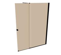 Puerta corredera HÜPPE Xtensa pure Walk-In una sola pieza, con segmento fijo, anchura:180cm, tope derecho, travesaño, XT0209123378, Cabinas de ducha: Color del perfil Black Edition Cristal ESG Bronce 