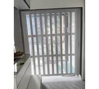 Puerta corredera interior plegable de PVC con vidrio acrílico transparente, estilo acordeón para grandes aberturas y separadores de habitaciones