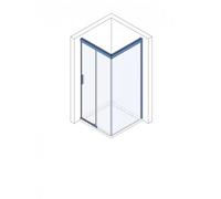 Puerta corredera Koralle S600Plus con tabique en el elemento fijo DSTDF2 180 L, tabique izquierdo, 1800mm, V1135S7920RP1, Cabinas de ducha: Perfil/panel: Pulidor de plata de alto brillo/Fumo, Vidrio: 