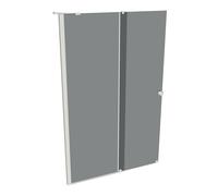 Puerta corredera peatonal HÜPPE Xtensa pure una sola pieza, con segmento fijo, ancho:140cm, tope izquierdo, barra de estabilización, XT0125182368, Cabinas de ducha: Color del perfil White Edition Vidr