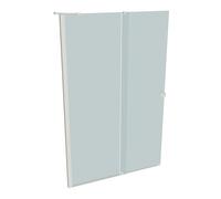 Puerta corredera peatonal HÜPPE Xtensa pure una sola pieza, con segmento fijo, ancho:140cm, tope izquierdo, barra de estabilización, XT0125182347, Cabinas de ducha: Color del perfil White Edition Cris
