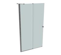 Puerta corredera peatonal HÜPPE Xtensa pure una sola pieza, con segmento fijo, anchura:110cm, tope izquierdo, barra de estabilización, XT0122069347, Cabinas de ducha: Perfil color plata alto brillo Cr