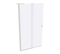 Puerta corredera peatonal HÜPPE Xtensa pure una sola pieza, con segmento fijo, anchura:110cm, tope izquierdo, barra de estabilización, XT0122182322, Cabinas de ducha: Color del perfil Edición Blanca E