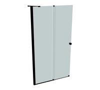 Puerta corredera peatonal HÜPPE Xtensa pure una sola pieza, con segmento fijo, anchura:110cm, tope izquierdo, barra de estabilización, XT0122123348, Cabinas de ducha: Color del perfil Negro Edición Vi
