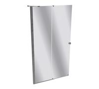 Puerta corredera peatonal HÜPPE Xtensa pure una sola pieza, con segmento fijo, anchura:110cm, tope izquierdo, barra de estabilización, XT0122069380, Cabinas de ducha: Color de perfil plata cristal de 