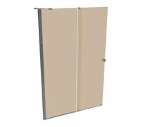 Puerta corredera peatonal HÜPPE Xtensa pure una sola pieza, con segmento fijo, anchura:140cm, tope izquierdo, barra de estabilización, XT0125069341, Cabinas de ducha: Color del perfil plata alto brill