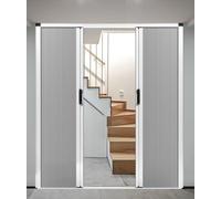 Puerta corredera plegable acordeon Interior Puerta plegable invisible de nido de abeja blanco, Puertas Corredizas Plegables con Manija y Cerradura, Puerta Divisoria para Puerta de Cocina o Dormitorio