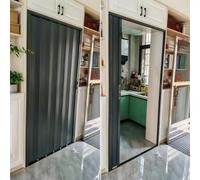Puerta corredera plegable acordeon Interior Puertas Divisorias Retráctiles para Cocina/Sala de Estar Divisor Ambientes, Aluminio Puerta Corrediza con Cerradura Y Llaves(48inch x 80inch/122x203cm)