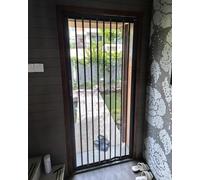 Puerta corredera plegable con cerradura y llave, puerta mosquitera de malla ventilada para puerta, sótano y patio, diseño de concertina plegable