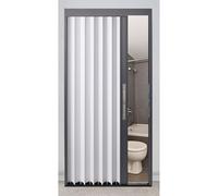 Puerta corredera plegable con imán, solución de separación que ahorra espacio para lavandería, ducha, baño, patio, cocina