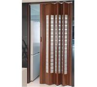 Puerta corredera plegable de acordeón interior, sin riel inferior con tira magnética invisible, para división del hogar y soluciones de espacio abierto