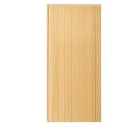 Puerta corredera plegable de PVC para espacios interiores, diseño de grano de madera para una privacidad elegante en cocinas, baños y armarios