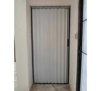 Puerta corredera plegable para puertas, despensa, puerta plegable con bloqueo de metal, pantalla plegable para puerta de lavandería, armario