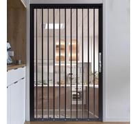Puerta Corredera Plegable Puerta Plegable Corredera con Marco de Aluminio y Panel Acrílico, Puertas Interiores Plegables Tipo Acordeón de PVC para Despensa o Sala de Estar(Black,75x80in/190.5x203cm)