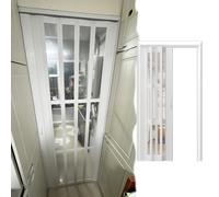 Puerta Corredera Plegable Puertas Plegables Compactas Ventana Acrílica, Puerta Interior Plegable Aluminio Armario Cocina, Divisor Privacidad Deslizante Que Ahorra Espacio(White,22x80in(55.9x203cm))