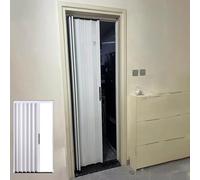 Puerta Corredera Plegable Riel de 203 cm de Altura, Divisor de Ambientes Magnético Invisible (Blanco) para Armarios, Puertas o Exteriores, Biombo Plegable(White,50x80in/127x203cm)