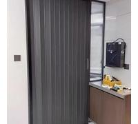 Puerta Corredera Plegable Riel de 203 cm de Altura, Divisor de Ambientes Magnético Invisible (Blanco) para Armarios, Puertas o Exteriores, Biombo Plegable(Gray,77x80in/195.5x203cm)