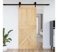 Puerta corredera, puerta 95 x 210 cm, madera maciza de pino corredera, sistema de puerta corredera para puertas correderas, puertas interiores, tabiques