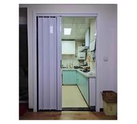 Puerta corredera retráctil, Separador de ambientes con puerta corredera acordeón aluminio(White,WxH 48x80in/121x203cm)