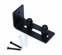 Puerta corredera tipo granero, Guía de piso negro con recubrimiento de polvo ajustable de acero al carbono Hardware de la puerta de la puerta del rodillo de la estadía(FG003)