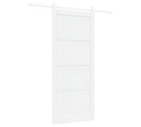 Puerta Corredera vidaXL con Herrajes Blancos 93x211 cm Madera Sólida de Pino, Puerta Interior 'ORKDAL'Blanca 93x211x4 cm Madera Sólida de Pino