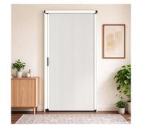 Puerta Corrediza Acordeón Personalizable Blanca Baño Ducha Armario Cocina | Tamaño personalizado, concertina, cerradura, manija, despensa(H 94.4in/240Cm,W 27.5in/70cm)