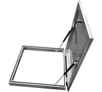 Puerta corrediza con barra de soporte y manija, panel de acceso al techo de acero inoxidable 304(80x80CM/31.5x31.5in)