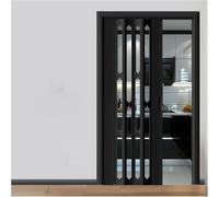 Puerta corrediza de acordeón de PVC con ventanas acrílicas, separador de habitaciones retráctil para mayor privacidad en espacios vitales