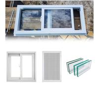 Puerta corrediza de aluminio para cobertizo, 55,88 cm a 101,6 cm, solución para baño, cocina, almacén, ancho x alto, 34 x 13 cm, fácil instalación y diseño que ahorra espacio