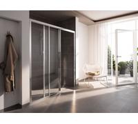 Puerta corrediza de ducha Koralle tres partes myDay Comfort SBF3F izquierda 180 1765-1805x2000mm, VJ05518020AP1, Cabinas de ducha: Marco: Plata mate, vidrio: ESG GlasPlus